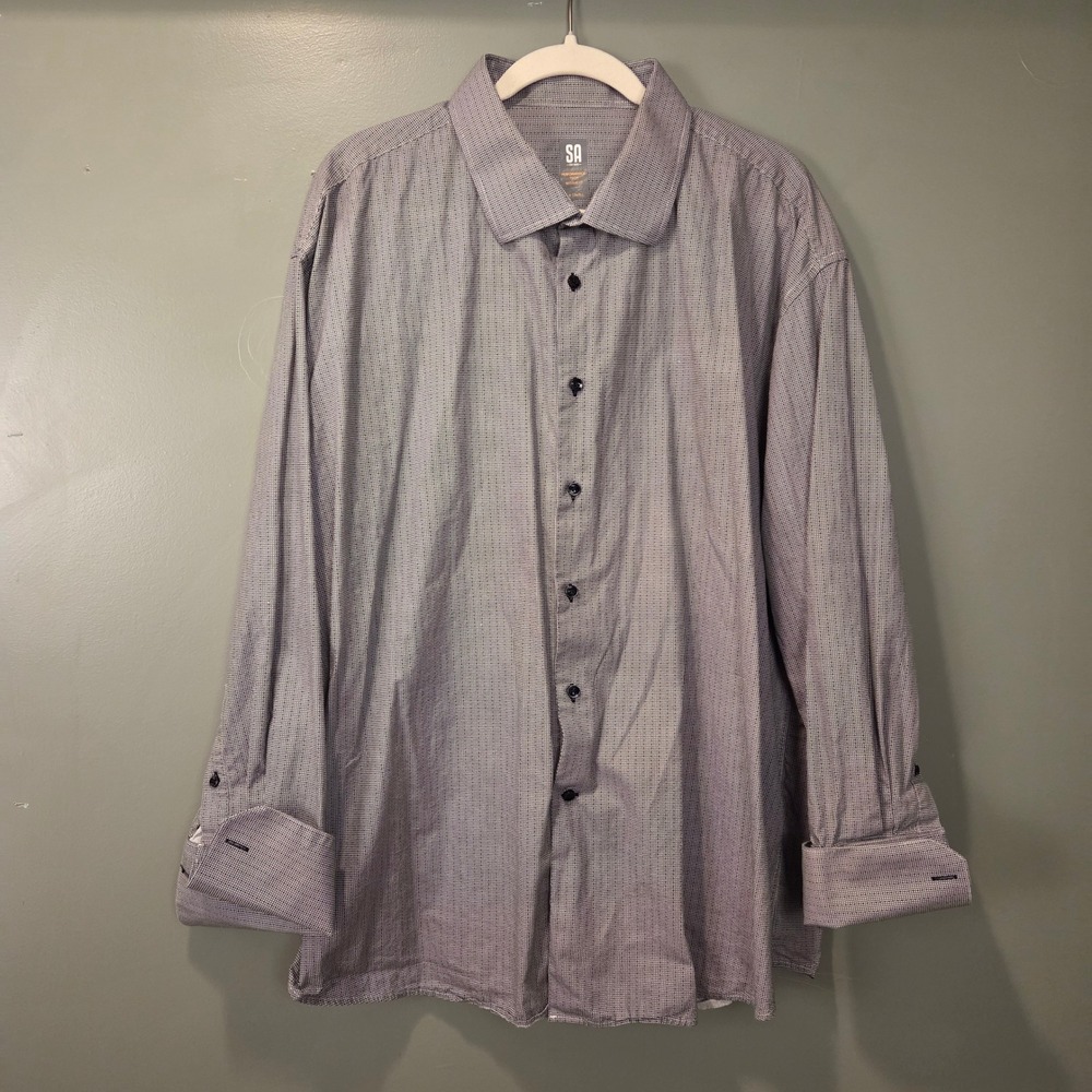 Stacy Adams Men's Performance Tech Regular Fit Button Up Shirt Size 19 34/35
